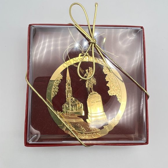 BOSTON Old North Church Ornament by Collectible Treasures 24k Gold Finish NIB - Picture 2 of 8